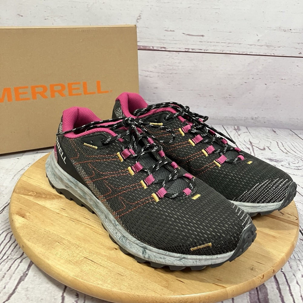 Merrell Fly Strike Black Fuchsia Trail Shoes Womens Size 10.5 J067444